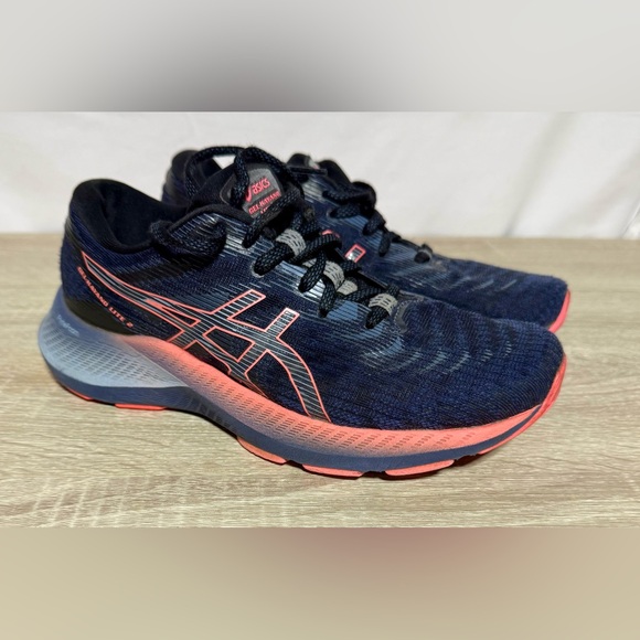 Asics Shoes - Asics Gel Kayano Lite 2 Navy Coral Running Shoes Womens 6.5